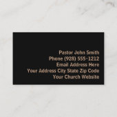 Carte De Visite Open Bible Cross Logo Eglise Pasteur (Dos)