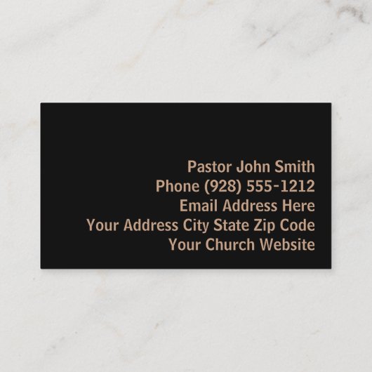 Carte De Visite Open Bible Cross Logo Eglise Pasteur (Dos)