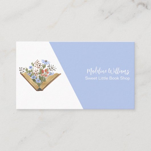 Carte De Visite Open Book Flowers Book Shop (Devant)