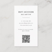 Carte De Visite Opera Singer Photo moderne QR Code noir&blanc (Dos)