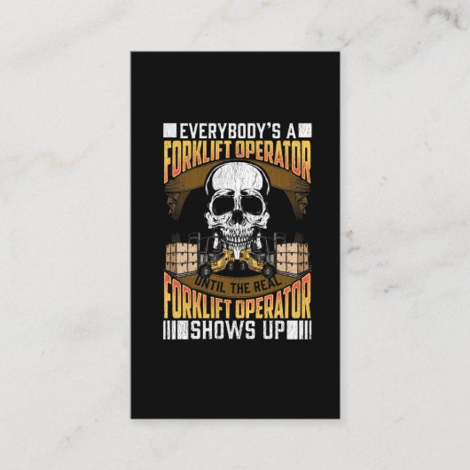 Carte De Visite Opérateur de chariots élévateurs Funny Entrepôt Hu (Devant)