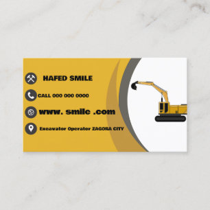 Carte De Visite Opérateur de pelle de construction professionnelle