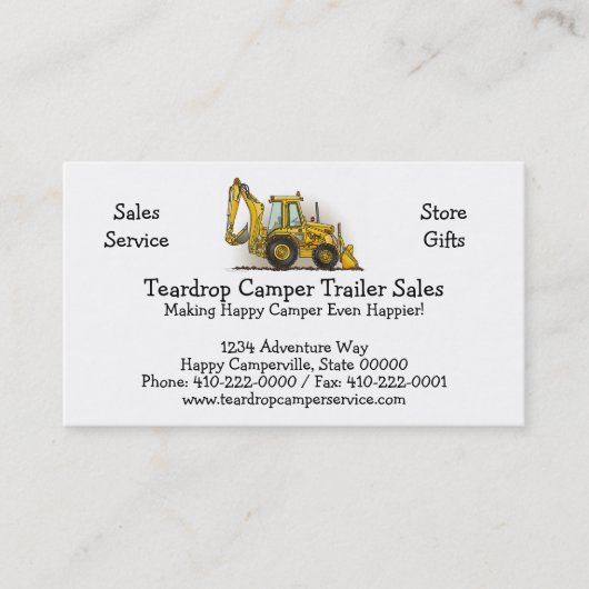 Carte De Visite Opérateur de pelle rétro (Devant)