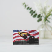 Carte De Visite Opérateur de Plante de construction Patriotique (Debout devant)