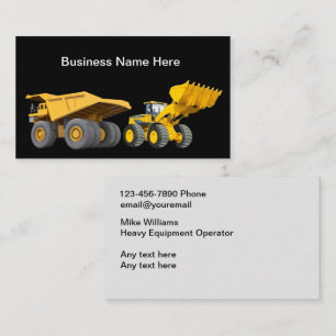 Carte De Visite Opérateur d'équipement lourd de construction