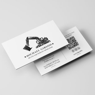 Carte De Visite Opérateur d'équipement lourd entrepreneur de const