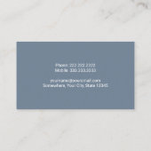Carte De Visite Opérateur d'excavateur de construction Dusty Blue  (Dos)