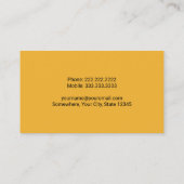 Carte De Visite Opérateur Plante de excavateur de construction Or  (Dos)