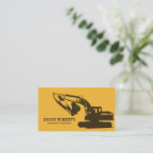 Carte De Visite Opérateur Plante de excavateur de construction Or  (Debout devant)