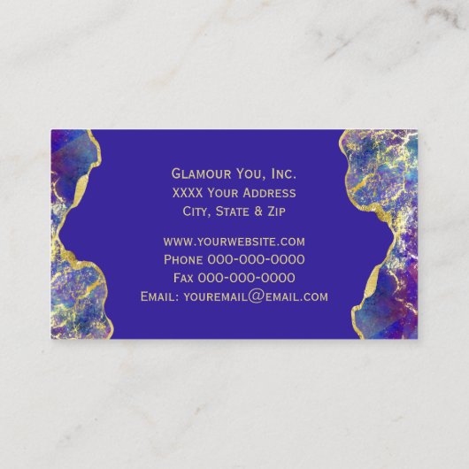 Carte De Visite Opérateurs et Gold Glitzy (Dos)