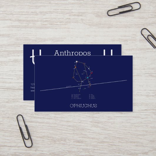 Carte De Visite Ophiuchus de constellation zodiaque (Devant/Arrière en situation)