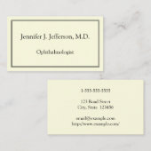 Carte de visite ophtalmologiste minimal (Devant / Derrière)