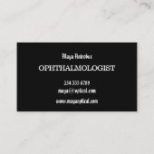 Carte de visite ophtalmologiste. Une image de l'oe (Dos)