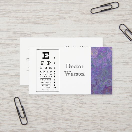 Carte De Visite Ophtalmologue optométriste (Devant/Arrière en situation)