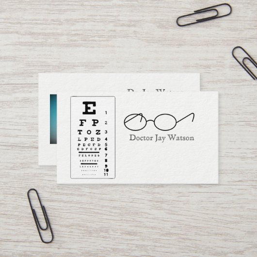 Carte De Visite Ophtalmologue optométriste (Devant/Arrière en situation)
