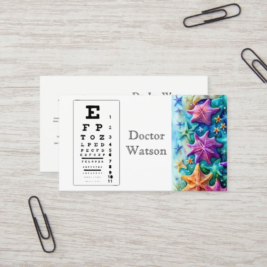 Carte De Visite Ophtalmologue optométriste (Devant/Arrière en situation)