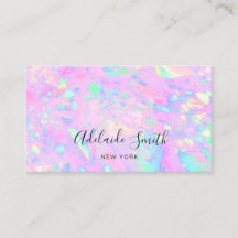 CARTE DE VISITE optionnel rose holographique FAUX