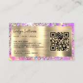 Carte de visite optionnel rose parties scintillant (Dos)