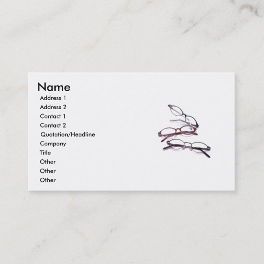 Carte de visite optique (Devant)