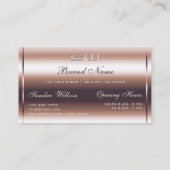 Carte De Visite Optique or Rose chimmery de luxe et monogramme 3D (Dos)