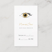 Carte De Visite Optométrie Examen Oeil Or Rappel de rendez-vous (Devant)