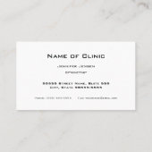 Carte De Visite Optométrie Optométriste Turquoise moderne lunettes (Dos)
