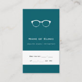 Carte De Visite Optométrie Optométriste Turquoise moderne lunettes (Devant)