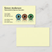 Carte De Visite Optométrie pour lunettes de crème professionnelle (Devant / Derrière)
