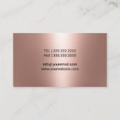 Carte De Visite Optometrist Rose Gold Eyewear Eye Glasses (Dos)