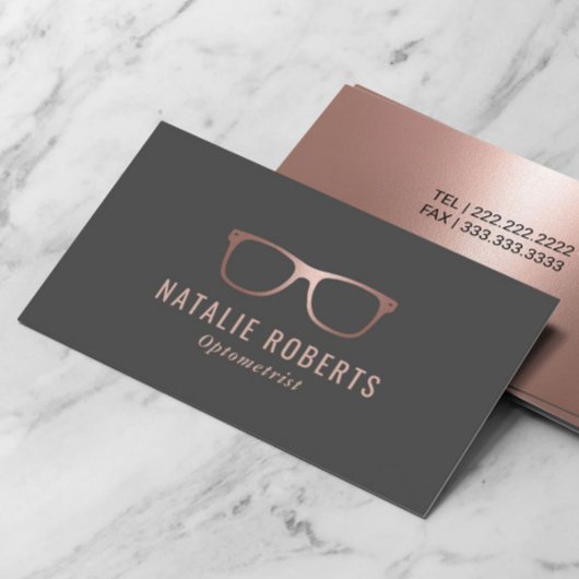 Carte De Visite Optometrist Rose Gold Eyewear Eye Glasses