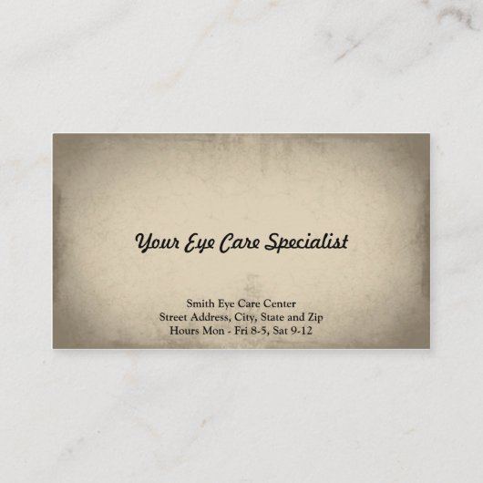Carte de visite optométriste (Dos)