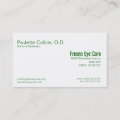 carte de visite optométriste (Dos)