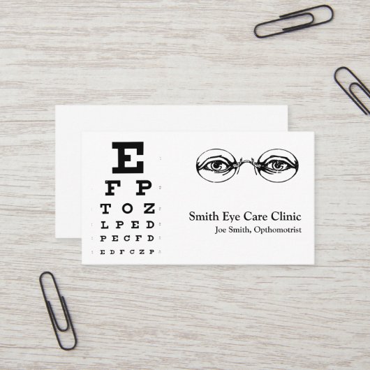 Carte de visite optométriste (Devant/Arrière en situation)