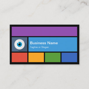 Carte De Visite Optométriste certifié - Carreaux colorés Créatif