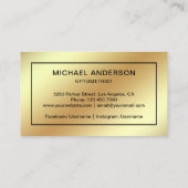 Carte De Visite Optométriste de Faux Gold Foil Eyeglasses (Dos)