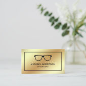 Carte De Visite Optométriste de Faux Gold Foil Eyeglasses (Debout devant)