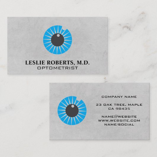 Carte De Visite Optométriste | Icône oeil (Devant / Derrière)