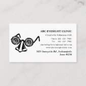 Carte De Visite Optométriste noir et blanc amusant (Devant)