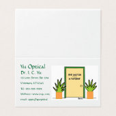 Carte De Visite Optométriste Ophtalmologiste Dessin Rendez-vous (Extérieur déplié)