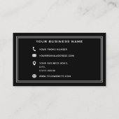 Carte De Visite Optométriste Opticien Blanc Noir Ophtalmologue (Dos)