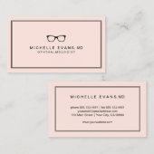 Carte De Visite Optométriste professionnel rose vif (Devant / Derrière)