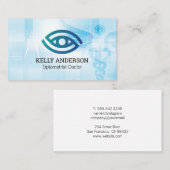 Carte De Visite Optometry Stylized Eye Logo | Medical Doctor (Devant / Derrière)