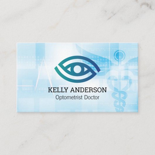 Carte De Visite Optometry Stylized Eye Logo | Medical Doctor (Devant)