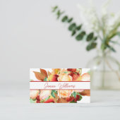 Carte de visite opulent de fraises et de fleurs (Debout devant)