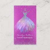 Carte de visite opulent rose d'ouvrière couturière (Devant)