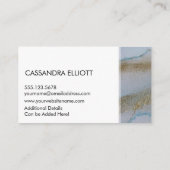 Carte De Visite Or Abstrait et subtile encre d'alcool bleu liquide (Dos)