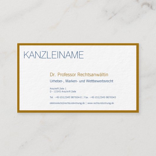 Carte De Visite Or Akzente Visitenkarte (Devant)