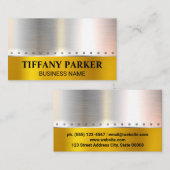 Carte De Visite Or Argent métallique | Rivets (Devant / Derrière)