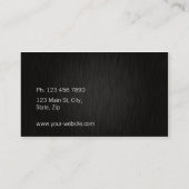 Carte De Visite Or argenté noir moderne élégant professionnel (Dos)