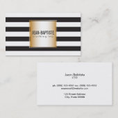 Carte De Visite Or avec bandes (Devant / Derrière)